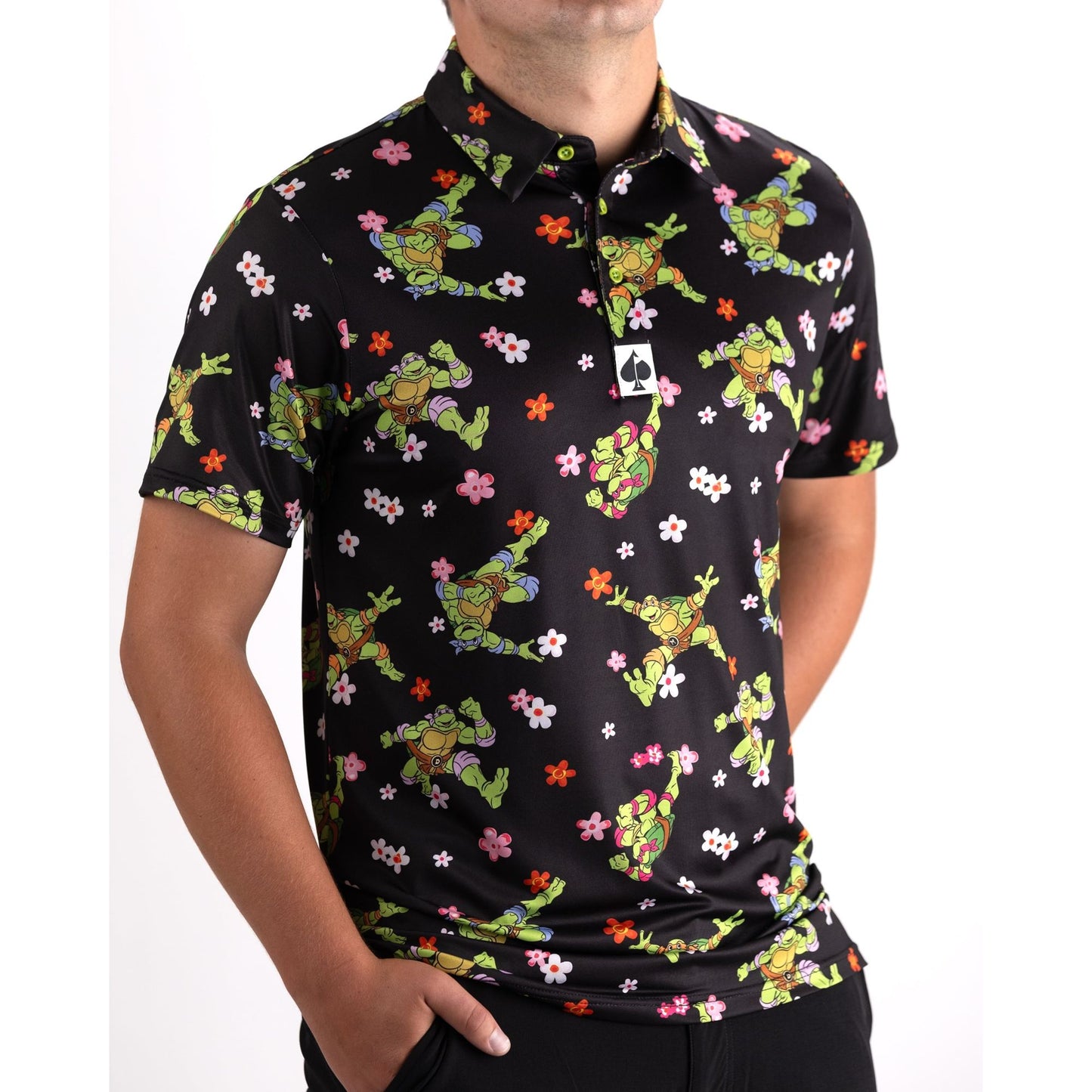 Polo Men- TMNT-Turtle Flower Power