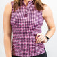Polo Women- Houndstooth - Raspberry