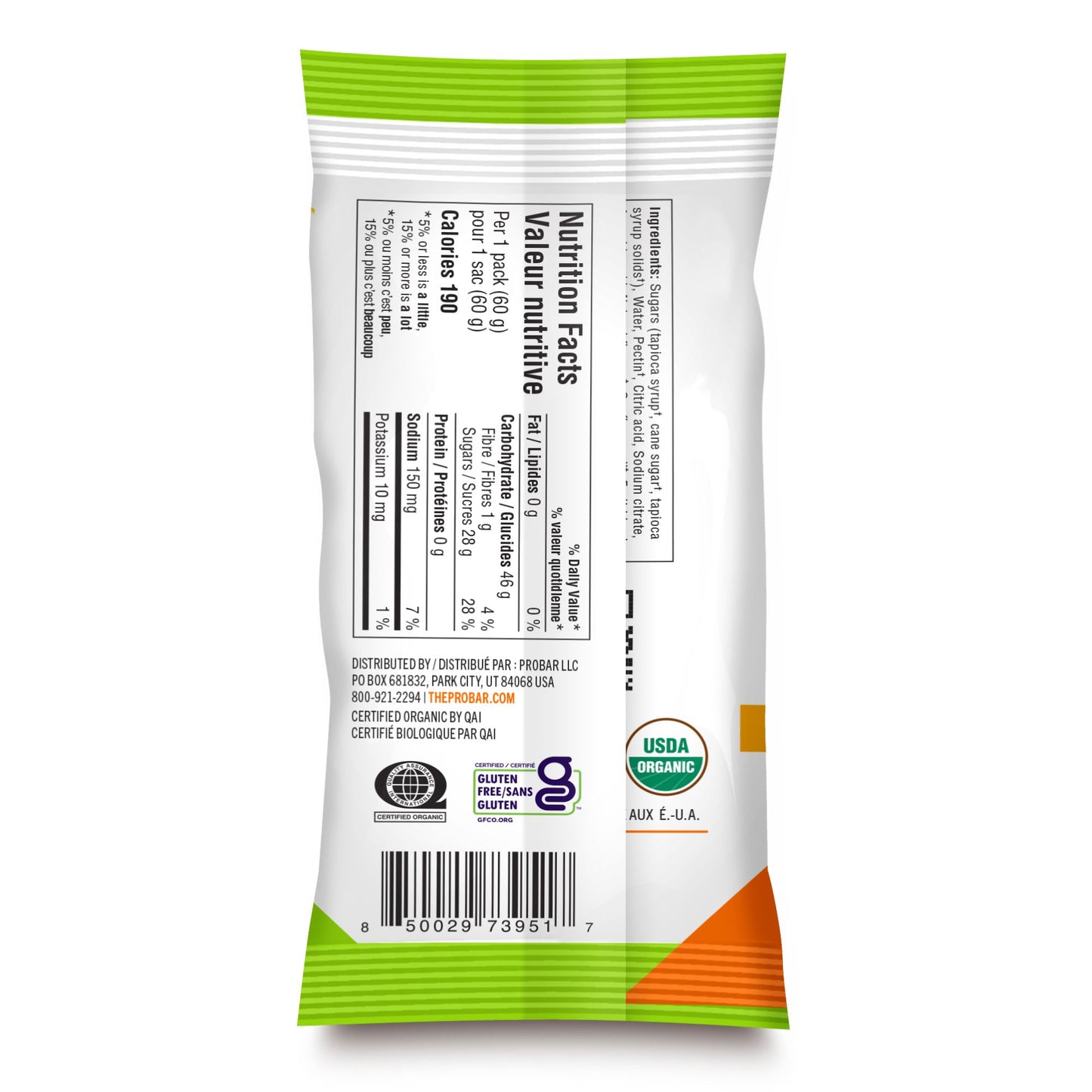 BOÎTE DE 12 UNITÉS DE BONBONS GÉLIFIÉS PROBAR BOLT ORANGE