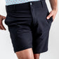 Black performance shorts designed for active wear, featuring a comfortable fit and breathable fabric.