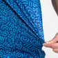 Bold blue golf shirt featuring a playful TMNT doodle pattern, perfect for fans looking to stand out on the course.