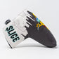 Bold Shady Slice blade putter cover featuring vibrant graphics and a unique design to enhance your golf game style.