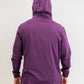 Men's performance golf hoodie in houndstooth raspberry, featuring a stylish hood and a sleek, athletic fit.