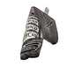 Alt text: Black leather pirate-themed blade putter cover featuring skull and crossbones design.