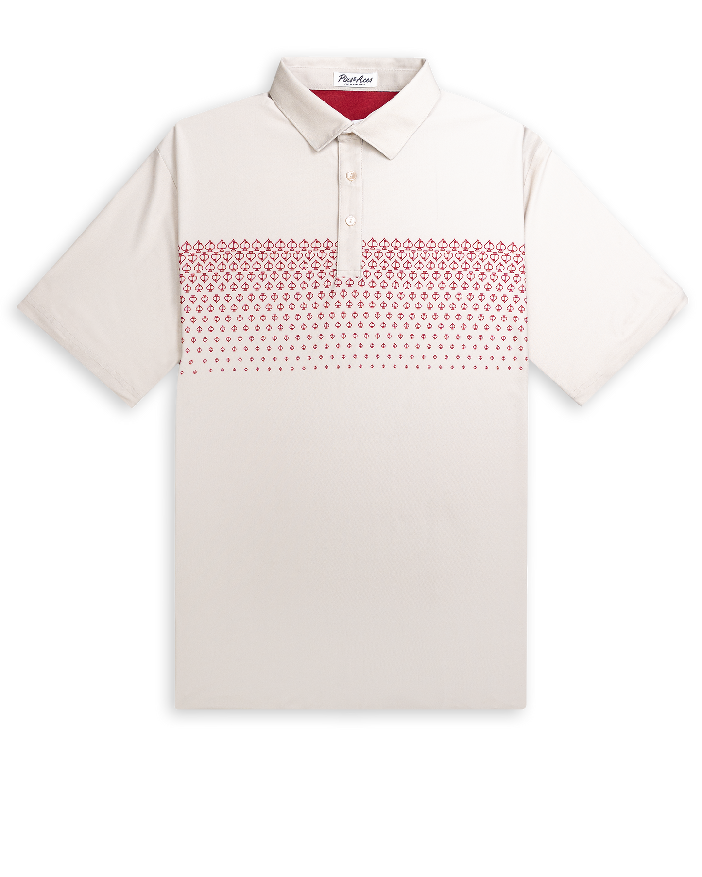 Player Preferred™ Polo in Spade Fade Light featuring a gradient design from dark to light shades of blue, short sleeves, and a classic polo collar.