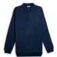 Heathered navy pullover with a quarter-zip collar, long sleeves, and a relaxed fit, ideal for casual or athletic wear.