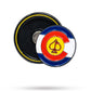Pop Out Medallion Ball Marker featuring the Colorado state emblem, designed for golfers.