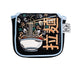 Embossed ramen bowl with noodles and chopsticks on a black Mallet Putter Cover with light blue trim and a Pins & Aces tag.
