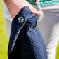 Black magnetic towel featuring a sleek design, ideal for convenience and easy storage.