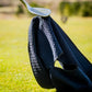Black magnetic towel for easy hanging and quick drying.