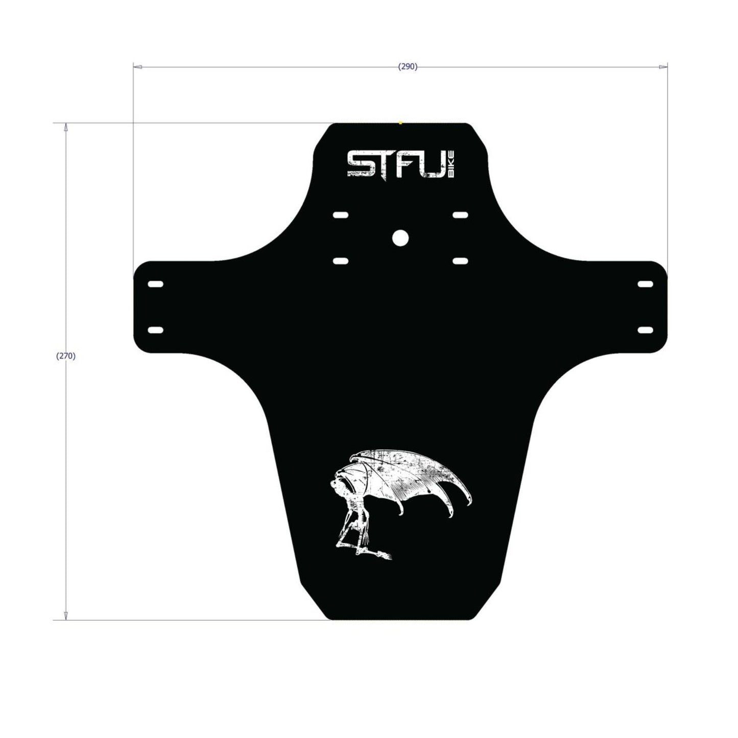 STFU Garde-boue de vélo avec Ange de la mort noir/blanc