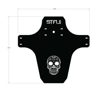 STFU Garde-boue de vélo avec image crâne Day of the Dead noir/gris