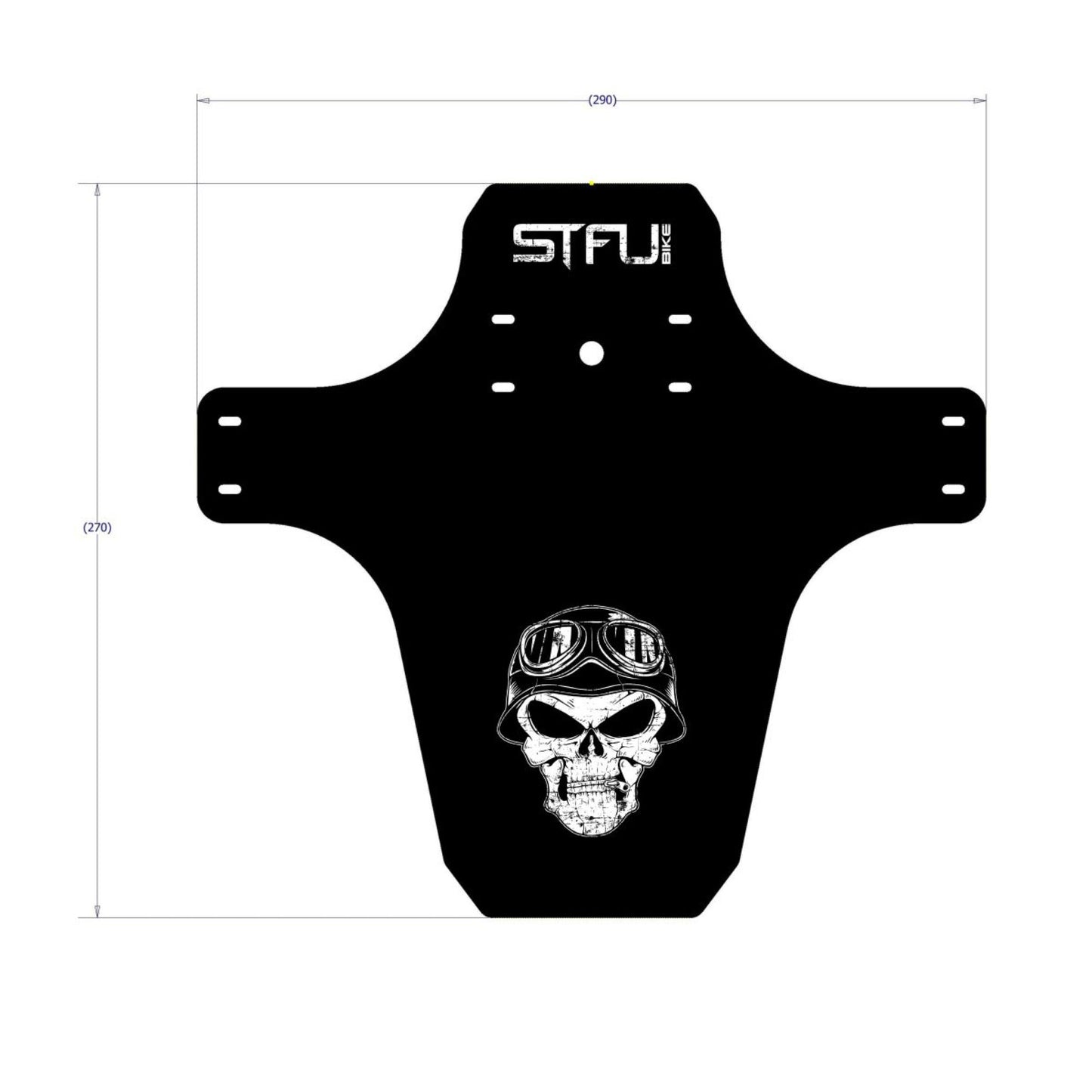 STFU Garde-boue de vélo avec logo STFU et crâne noir/blanc