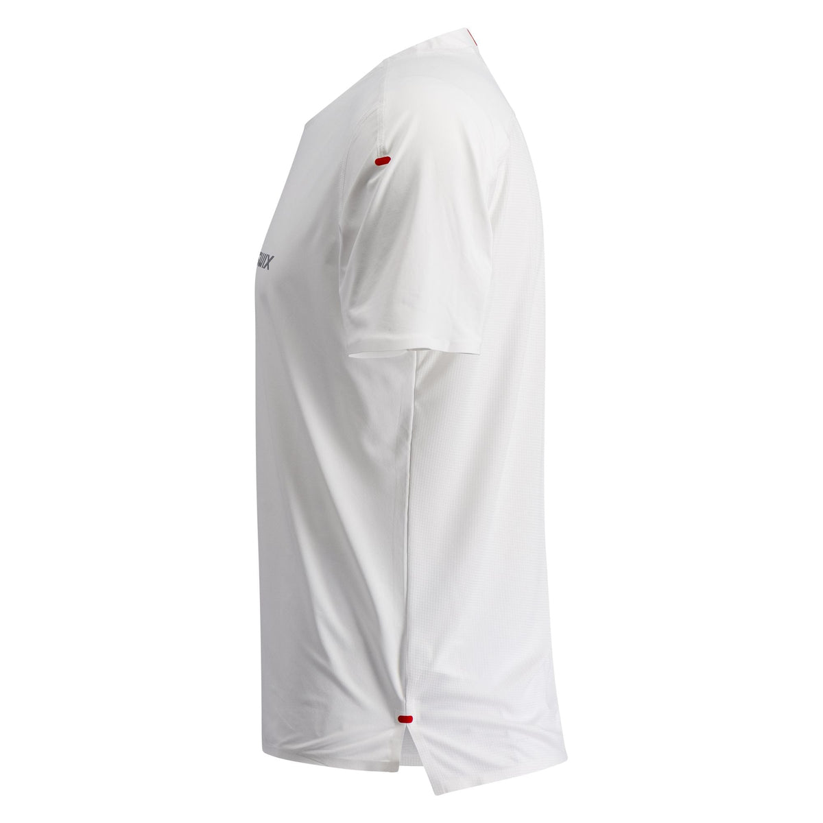 White long-sleeve shirt with a brand logo on a white background