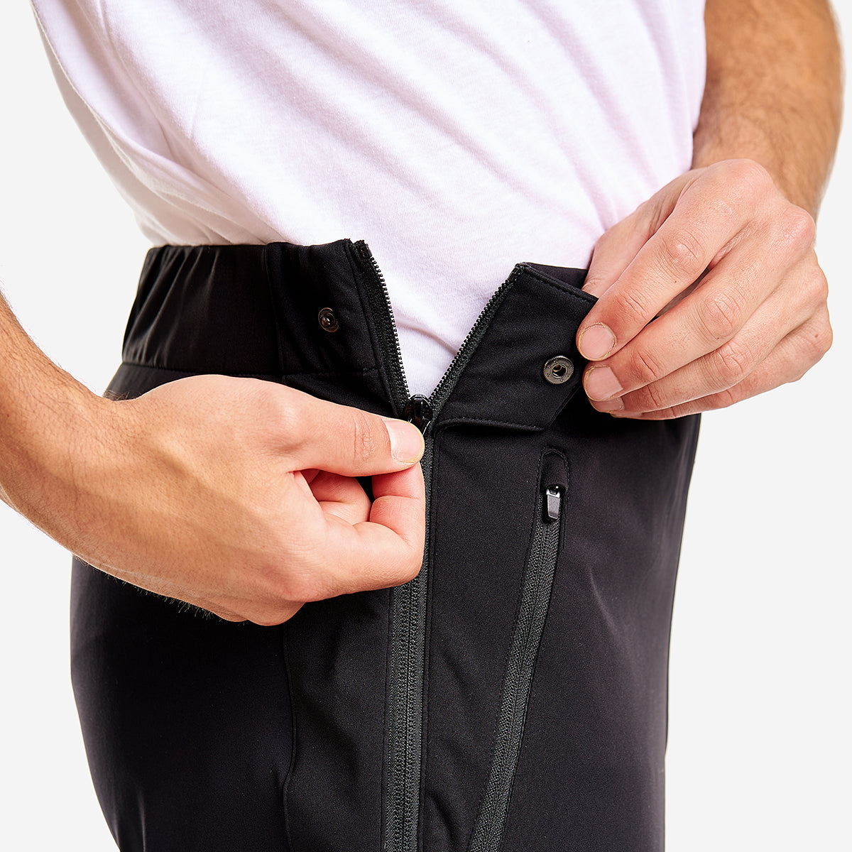 Solo - Pantalon coquille souple à glissières pour hommes