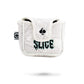 Shady Slice Mallet Cover featuring a vibrant print with tropical leaves and a classic shape, designed for golf putters.