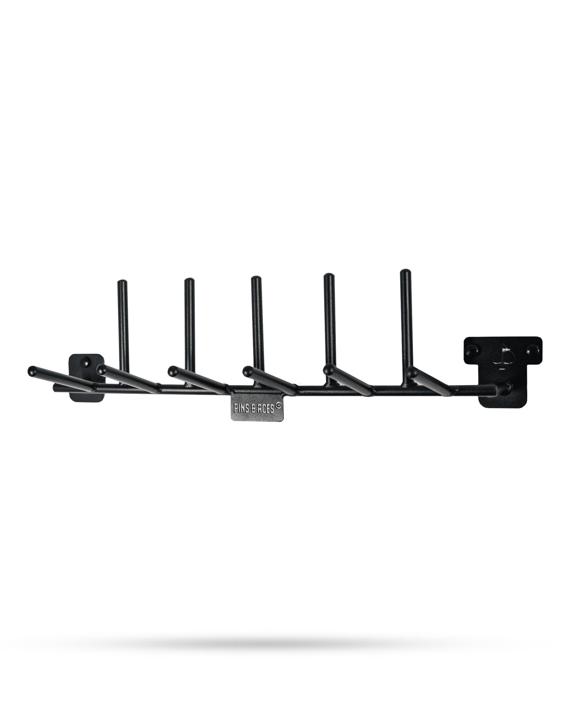 Compact Headcover Rack displaying a sleek, multi-slot design for organizing golf headcovers, featuring a modern finish and space-saving structure.
