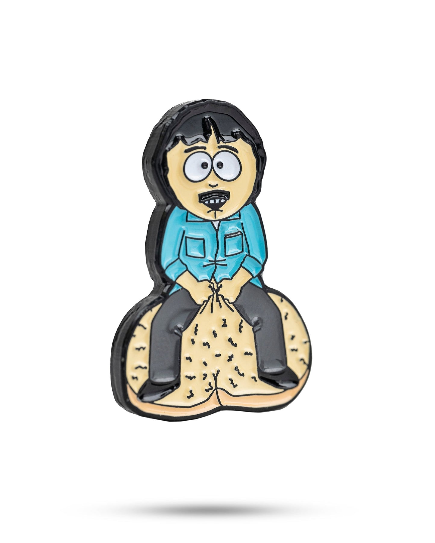 South Park Randy ball marker featuring a colorful design of the character's face, ideal for golf enthusiasts and fans of the show.