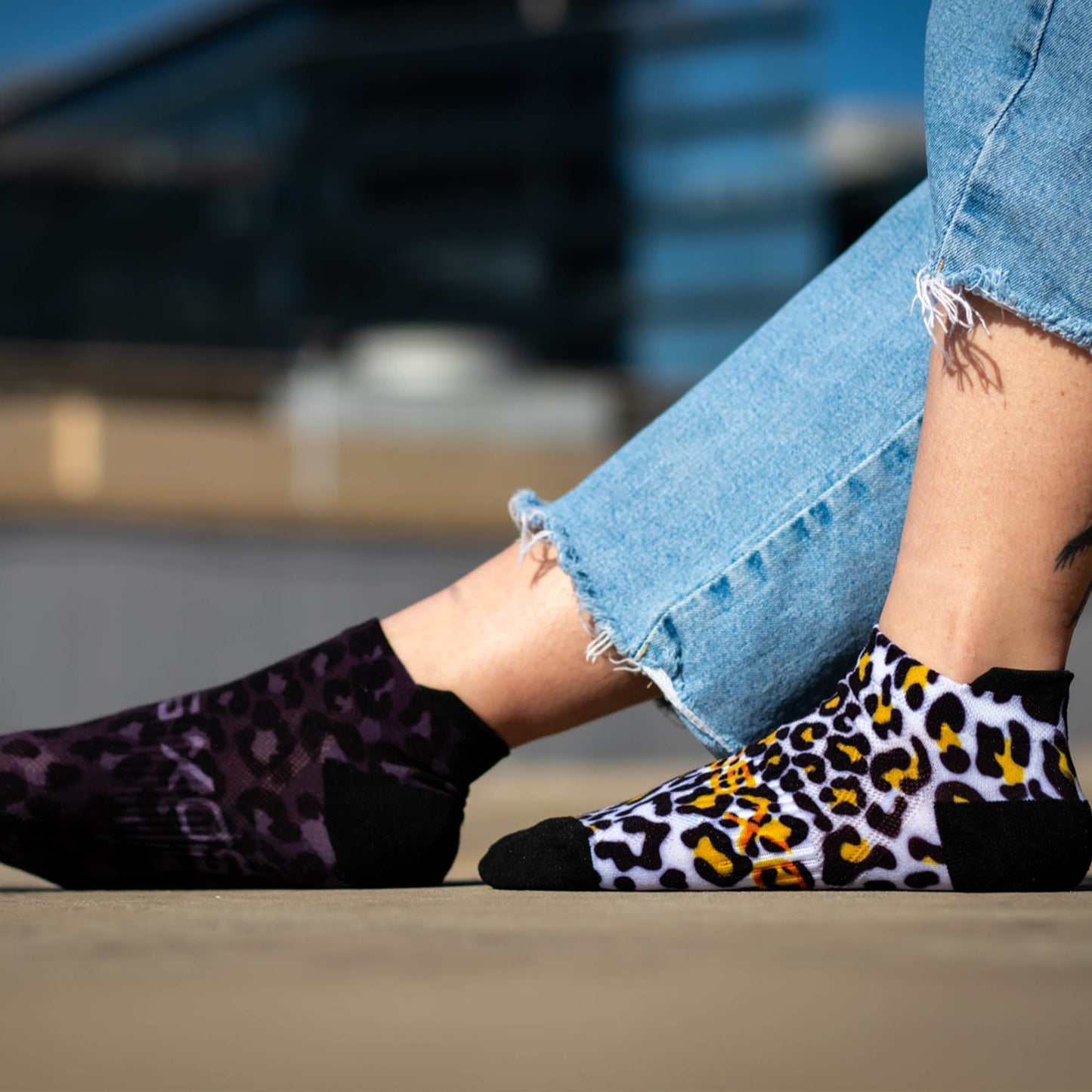 Leopard Black Tab Socks