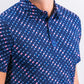Men's Chromo Blue short-sleeve shirt on a light background, featuring a modern fit and stylish design.