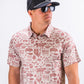"Men's Pitmaster shirt in a vibrant plaid pattern, showcasing a classic button-up design with a collar and short sleeves."