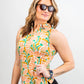 Women's Garden Party Spritz dress featuring a floral pattern, short sleeves, and a A-line silhouette, perfect for spring occasions.