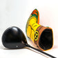 TMNT Michelangelo golf driver cover featuring vibrant orange color and a cartoon design of Michelangelo's face with his signature mask and toothy grin.