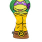 TMNT Donatello driver cover featuring vibrant purple and green colors, showcasing the character's face with a signature mask and expression.