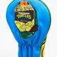 TMNT Leonardo driver cover featuring vibrant blue and green colors with a cartoon design of Leonardo, the Teenage Mutant Ninja Turtle, holding his sword.