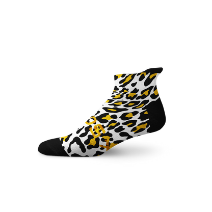 Leopard White Tab Socks