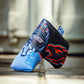 Top Gun Maverick Blade Headcover with embroidered aviation-themed patches in black, blue, and red, designed for golf clubs.
