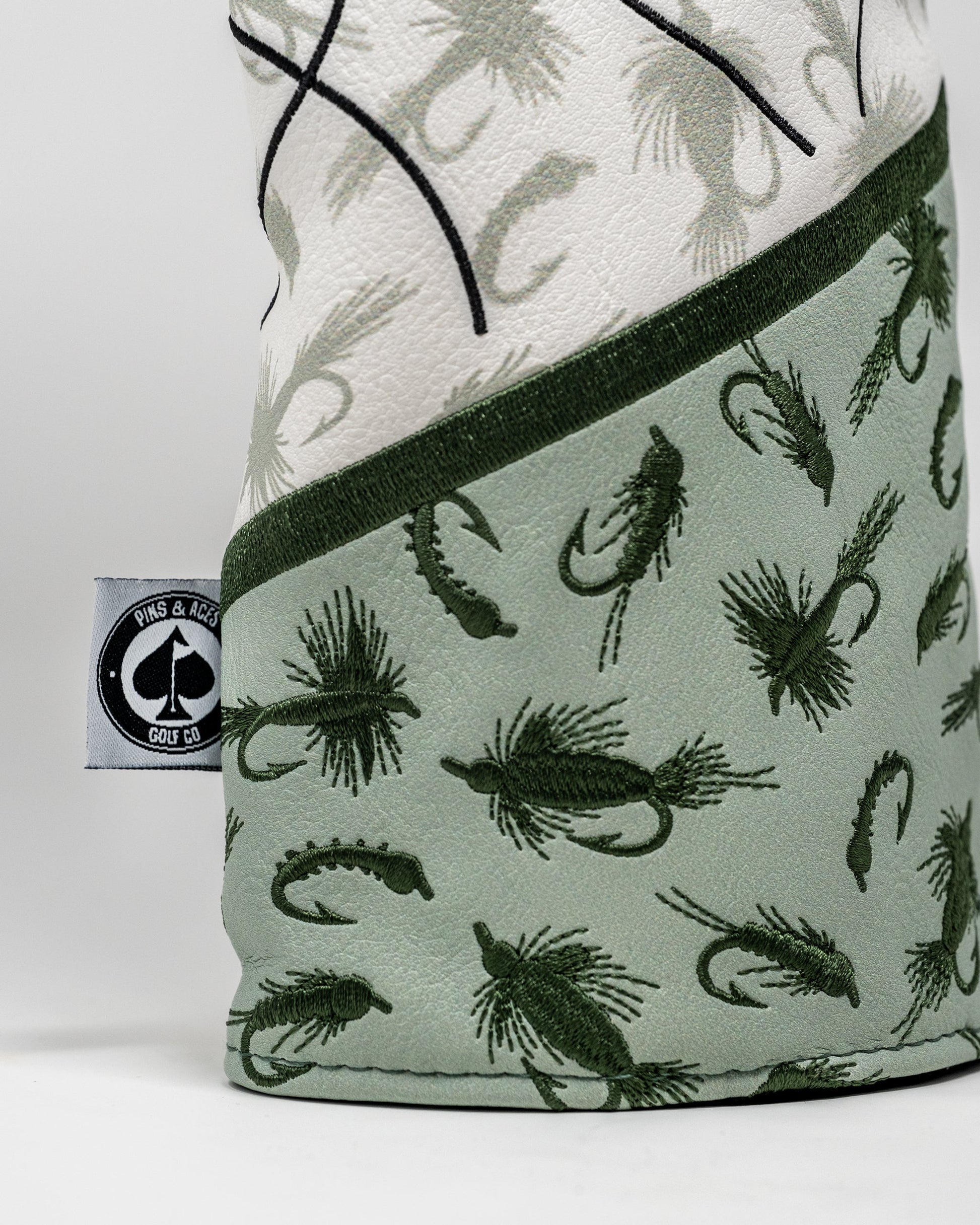 Trout head driver cover with vibrant colors and detailed fish design, made for golf clubs.