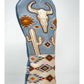 Western aesthetic driver cover featuring a rustic design with a cowboy motif, made from durable fabric.