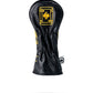 Black and gold Jack of Spades hybrid golf club cover featuring a stylish design and durable material.