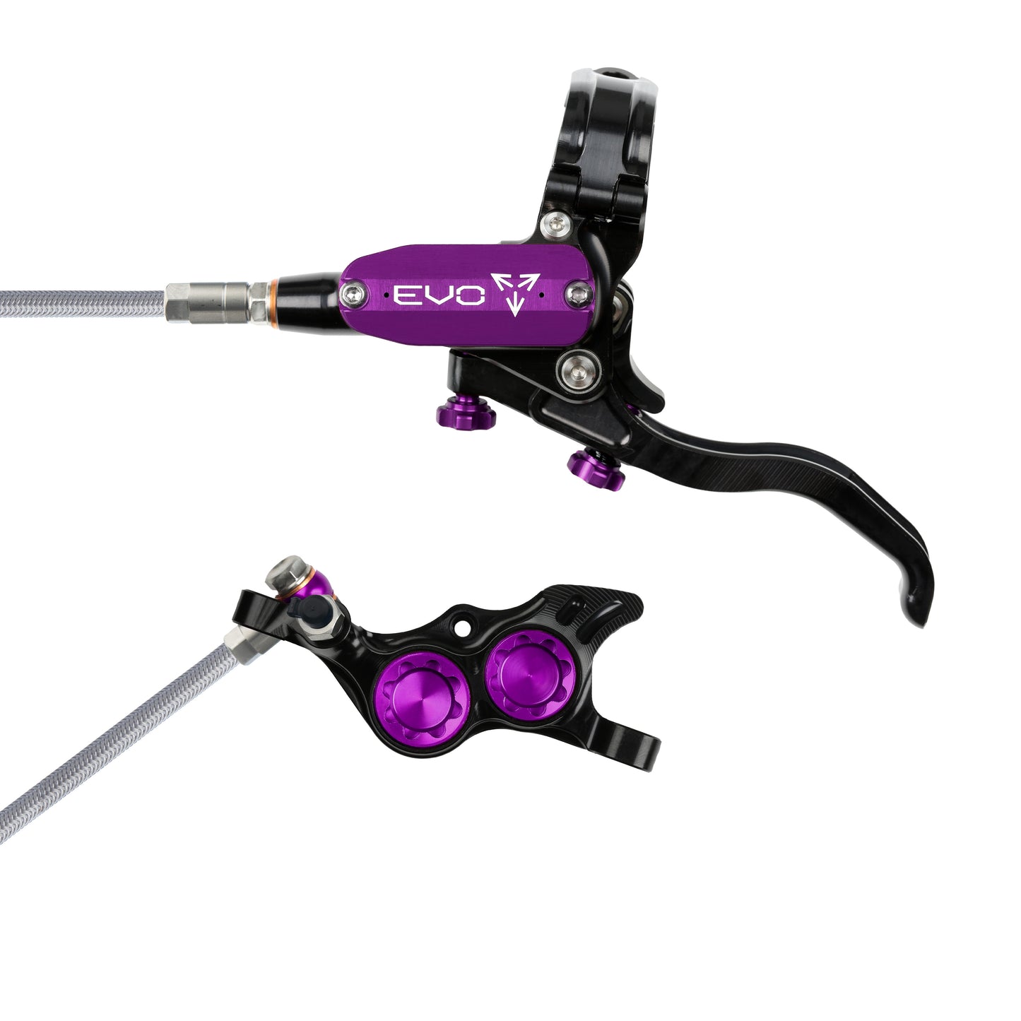 Hope Brake EVO TR4 No Rotor BRAIDED LH- Black/Purple