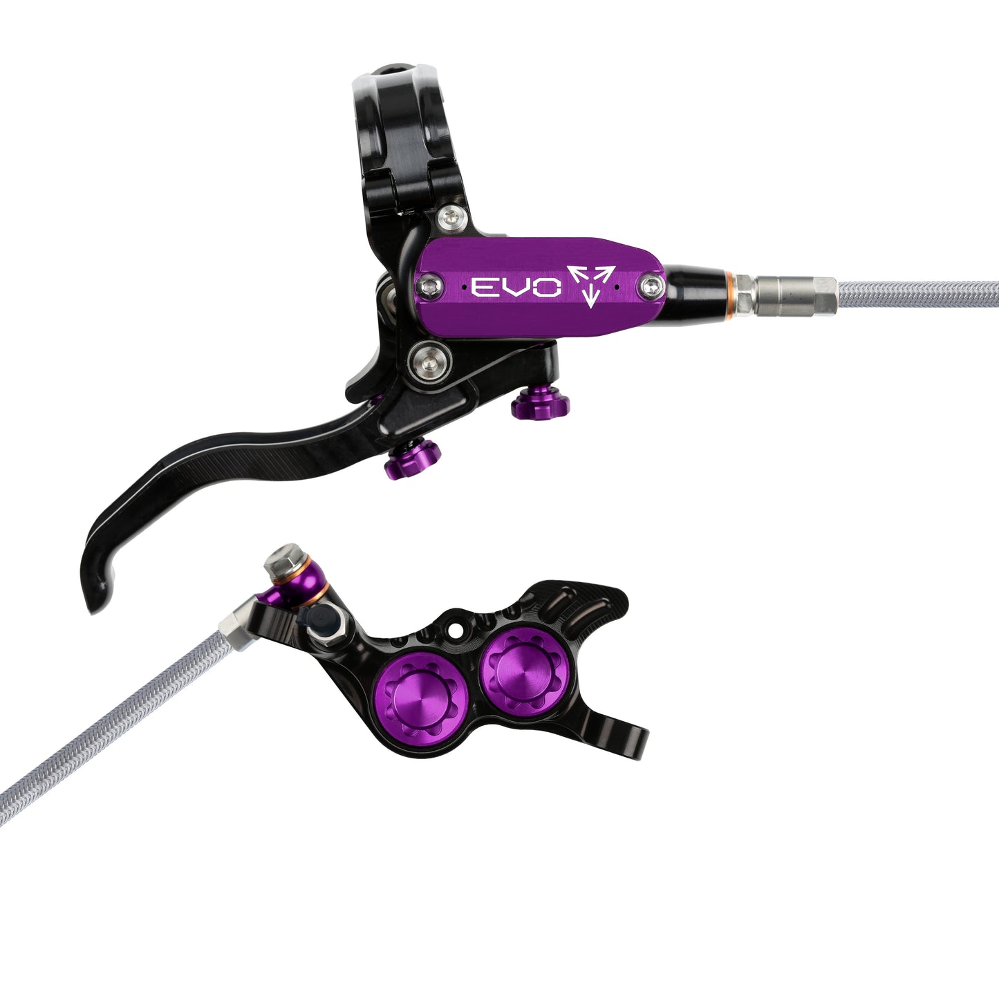 Hope Brake EVO GR4 No Rotor BRAIDED RH- Black/Purple
