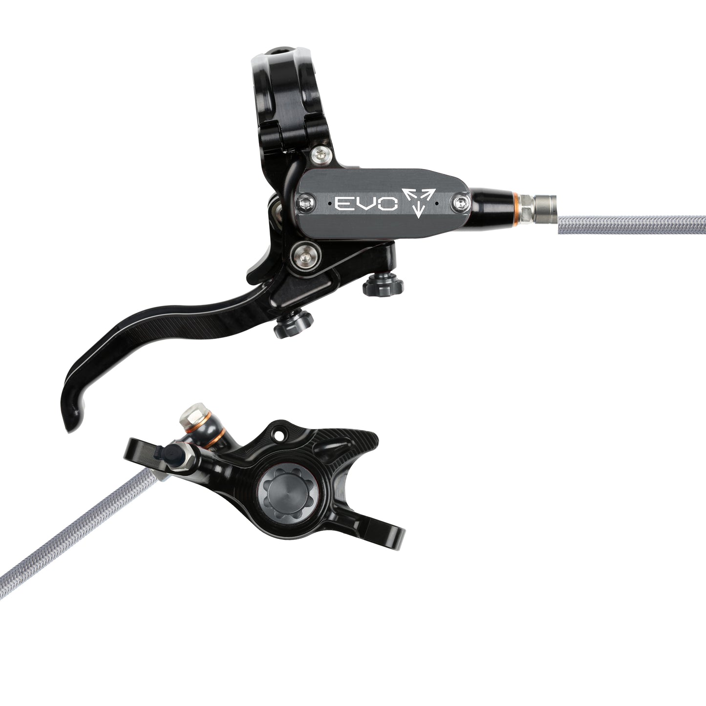 Hope Brake EVO X2 No Rotor BRAIDED RH- Black/Smoke