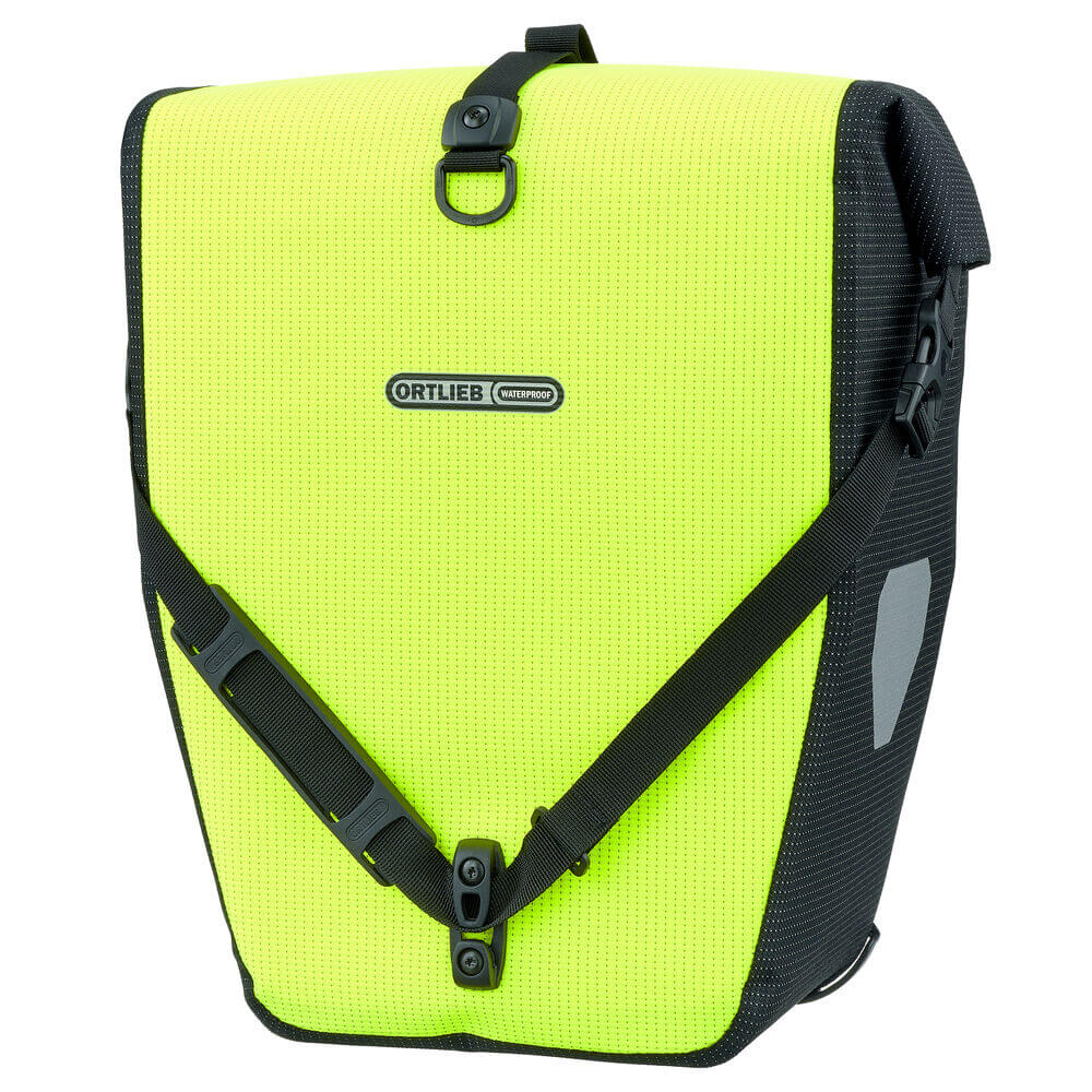 ORTLIEB PANNIER HIGH VISIBILITY BACK ROLLER PVC FREE QL2.1 YELLOW/BLACK REFLECTIVE 20L (SINGLE)