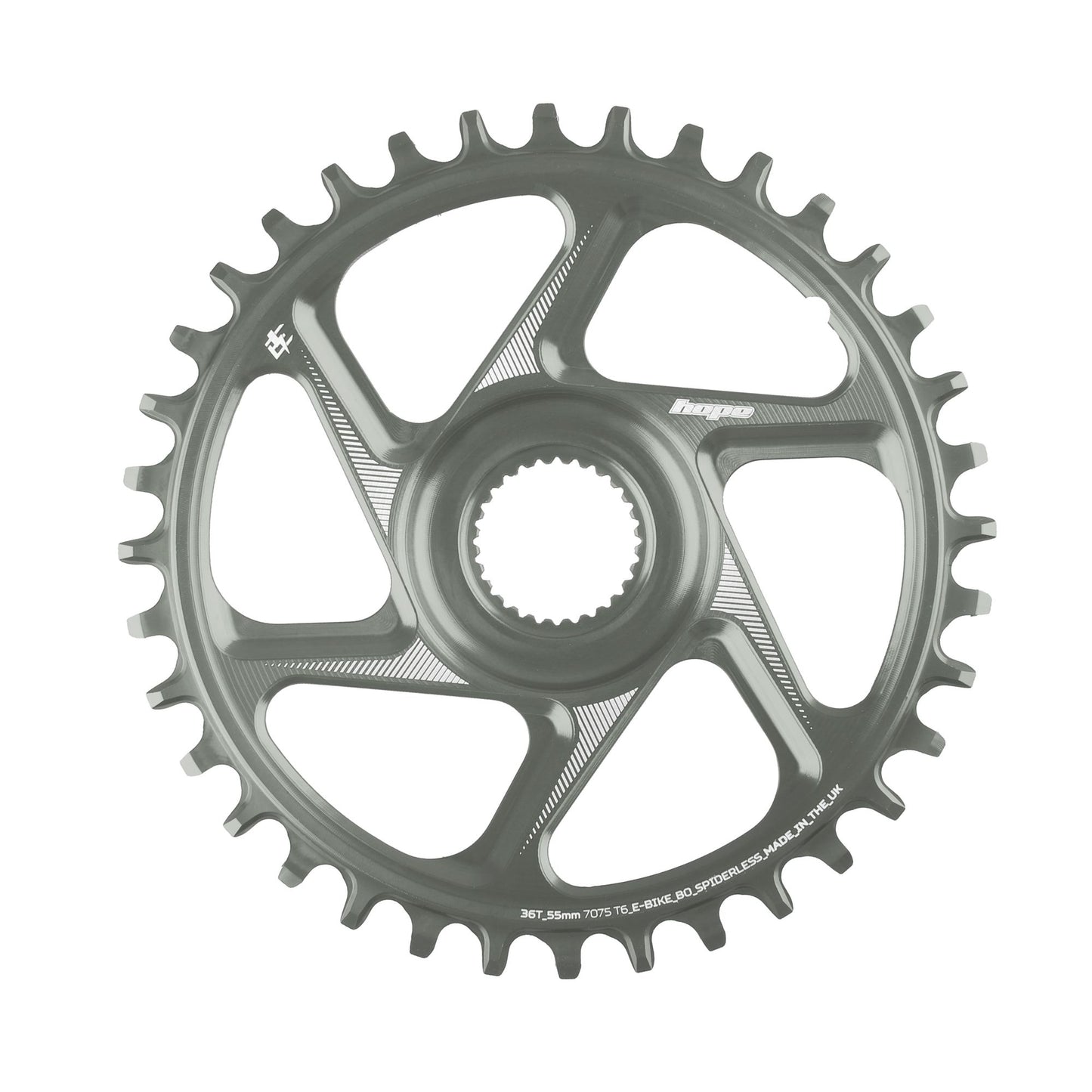 Hope Chainring Spiderless 36T R22 E Bike BOW Smoke