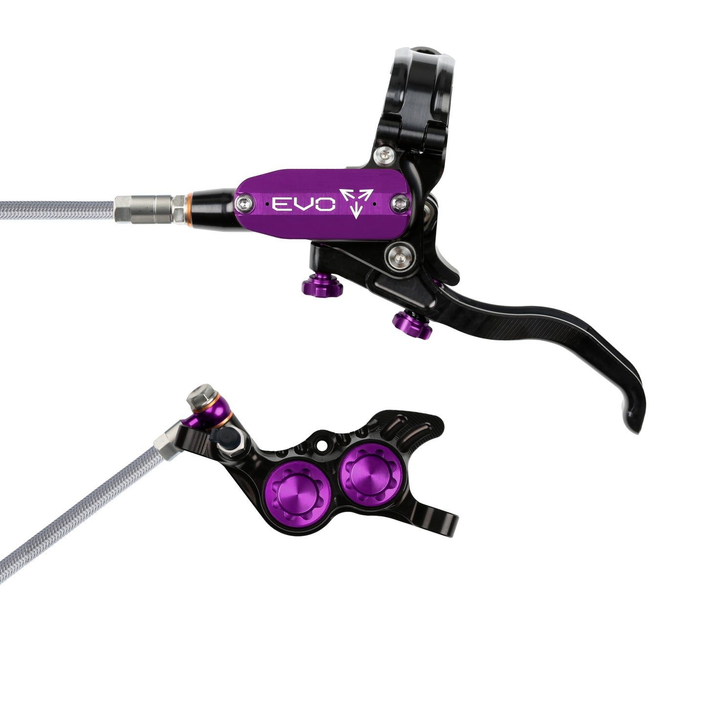 Hope Brake EVO GR4 No Rotor BRAIDED LH- Black/Purple