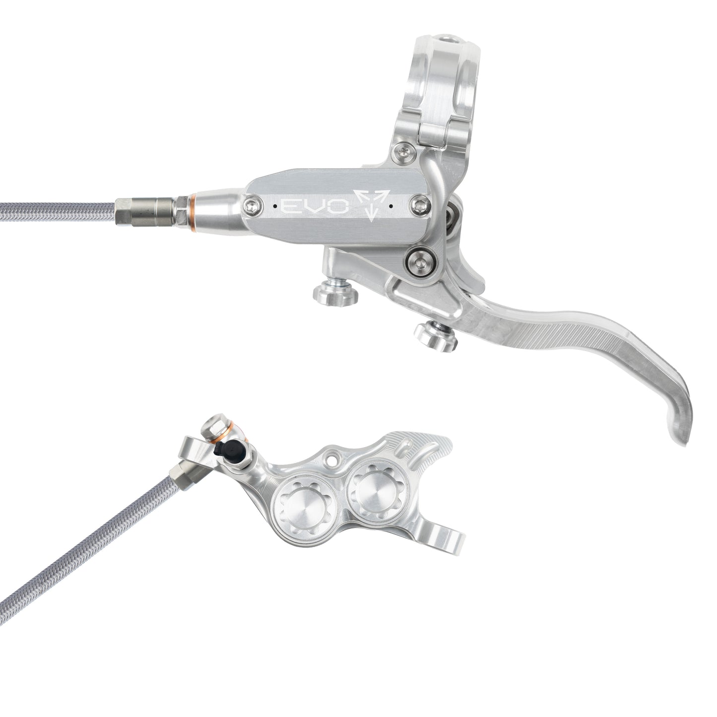 Hope Brake EVO TR4 No Rotor BRAIDED LH- Silver/Silver