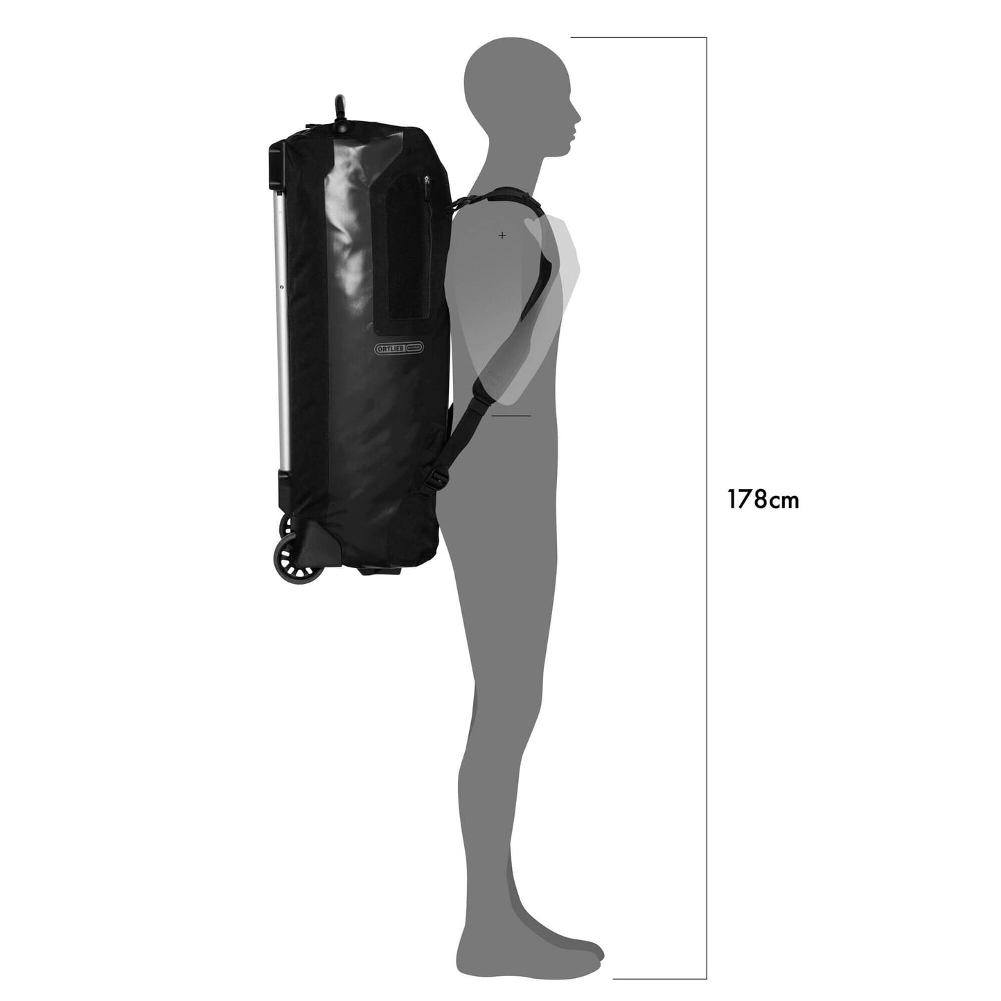 ORTLIEB TRAVEL BAG DUFFLE RG (WITH TELESCOPIC HANDLE) BLACK 34L