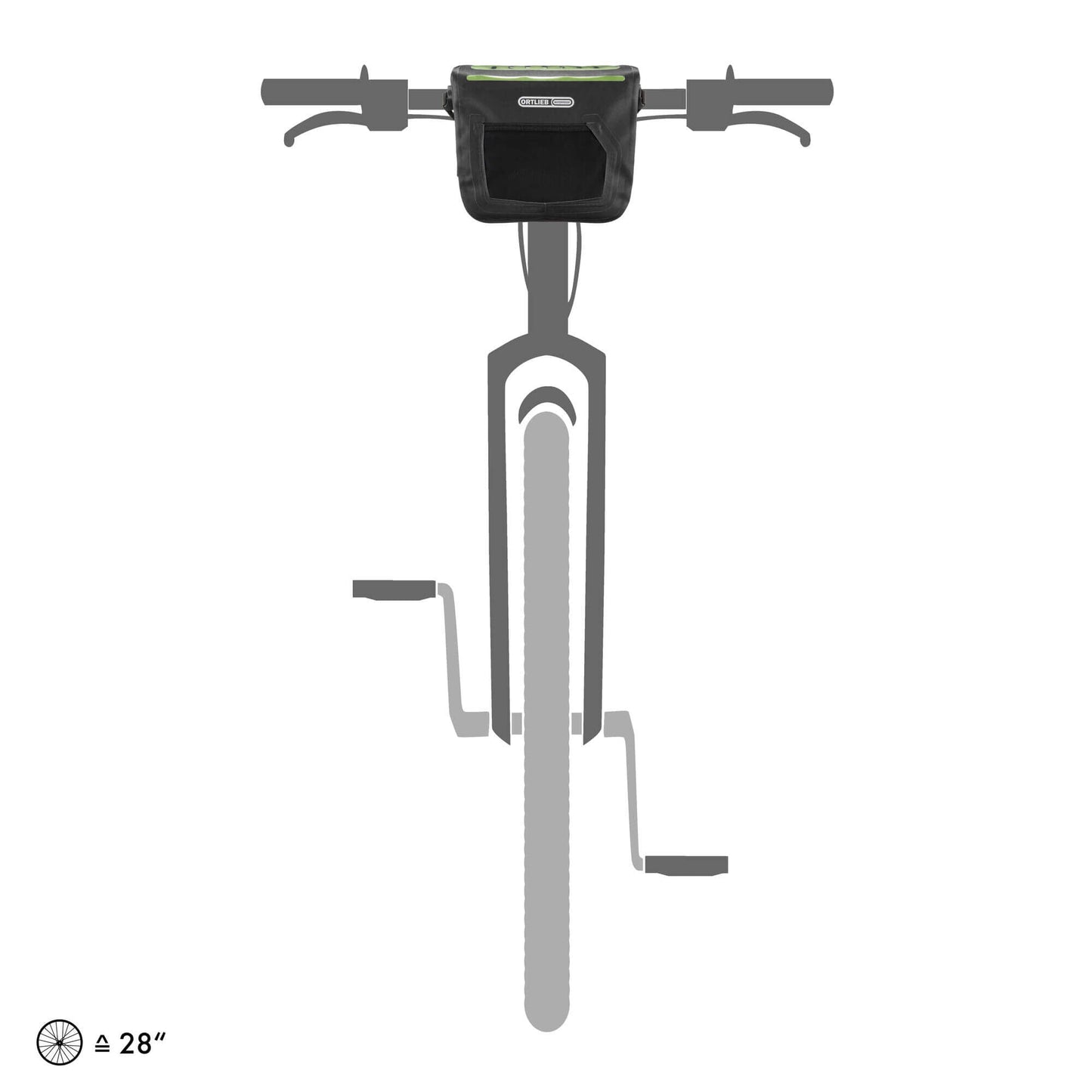ORTLIEB HANDLEBAR BAG E-GLOW M BLACK 7L