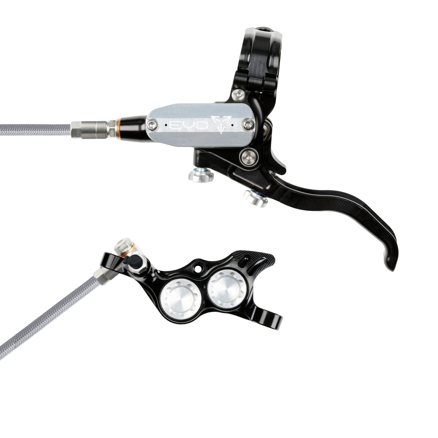 Hope Brake EVO TR4 No Rotor BRAIDED LH- Black/Silver