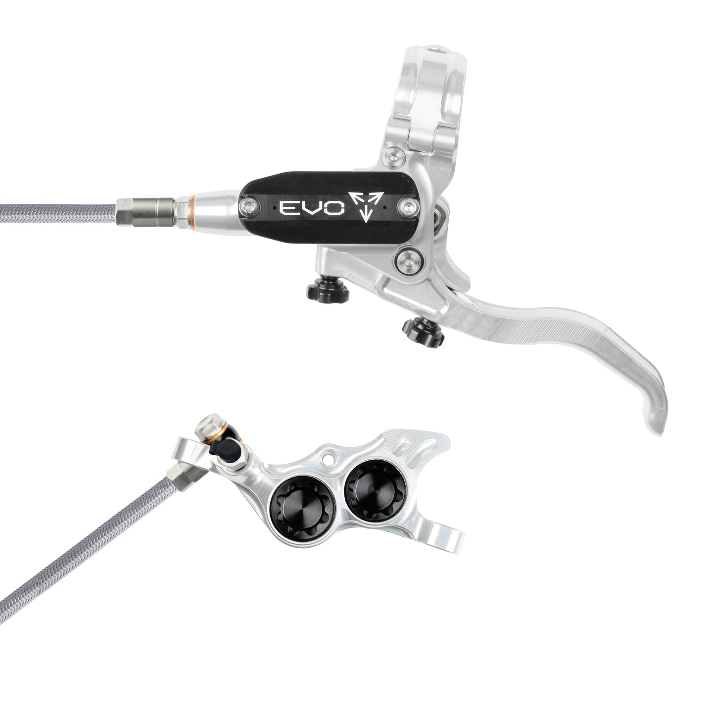 Hope Brake EVO TR4 No Rotor BRAIDED LH- Silver/Black