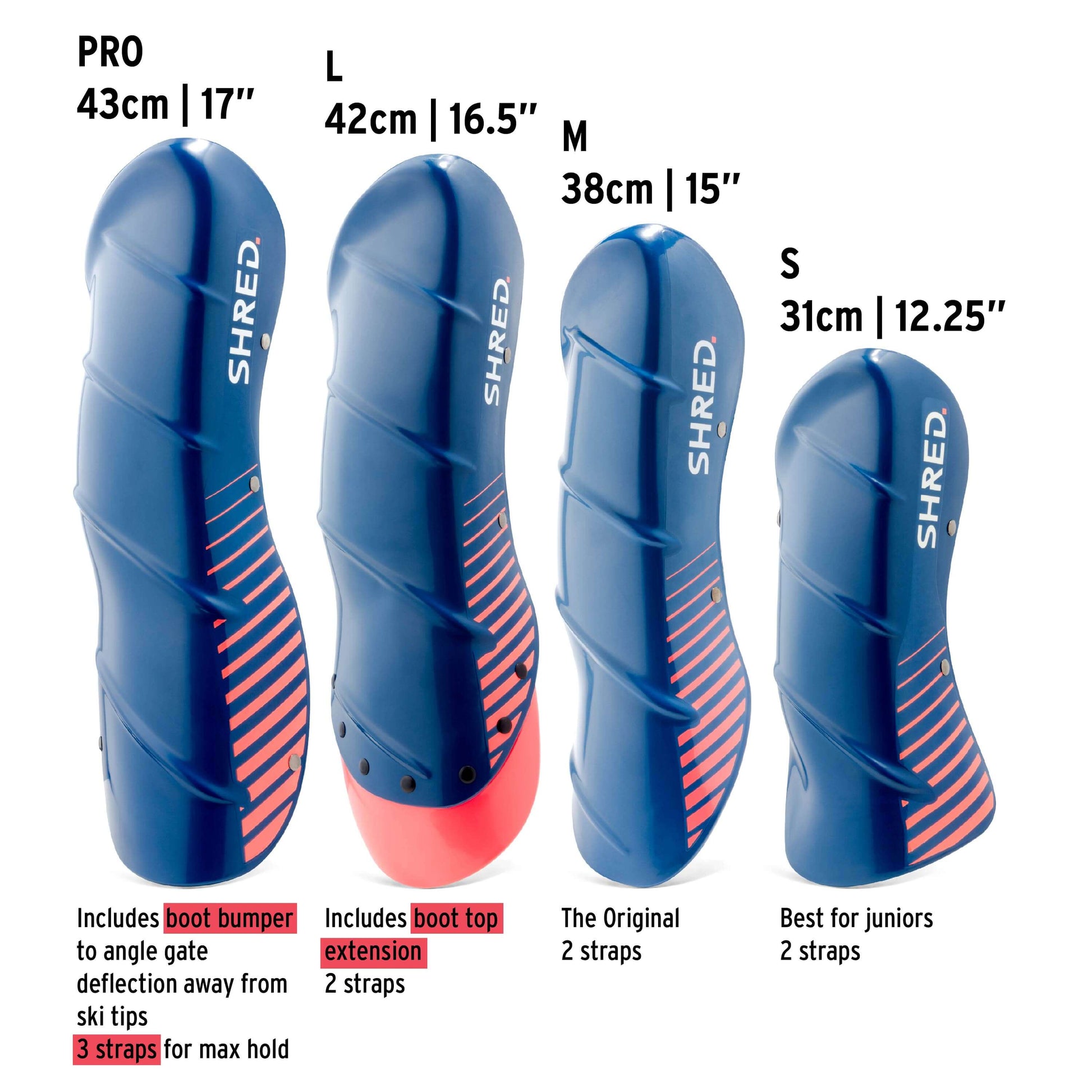 Shin Guards Navy Blue/Rust - S - Ski Race Protection|GUSGSJ11S,